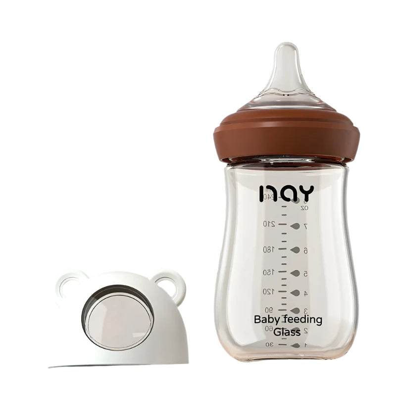 Anti-Flatulence Glass Baby Bottle - 240ml